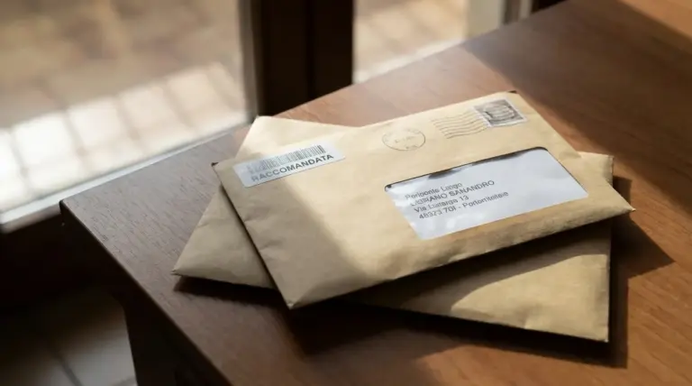 Busta di raccomandata appoggiata su un tavolo, simbolo di una comunicazione importante da non ignorare